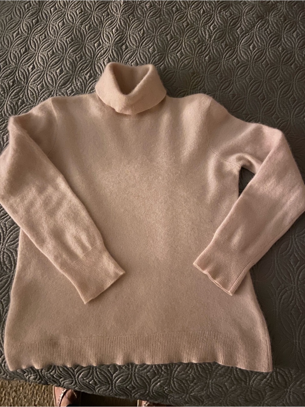 Orvis Blush Pink Cashmere-Blend Turtleneck Sweater